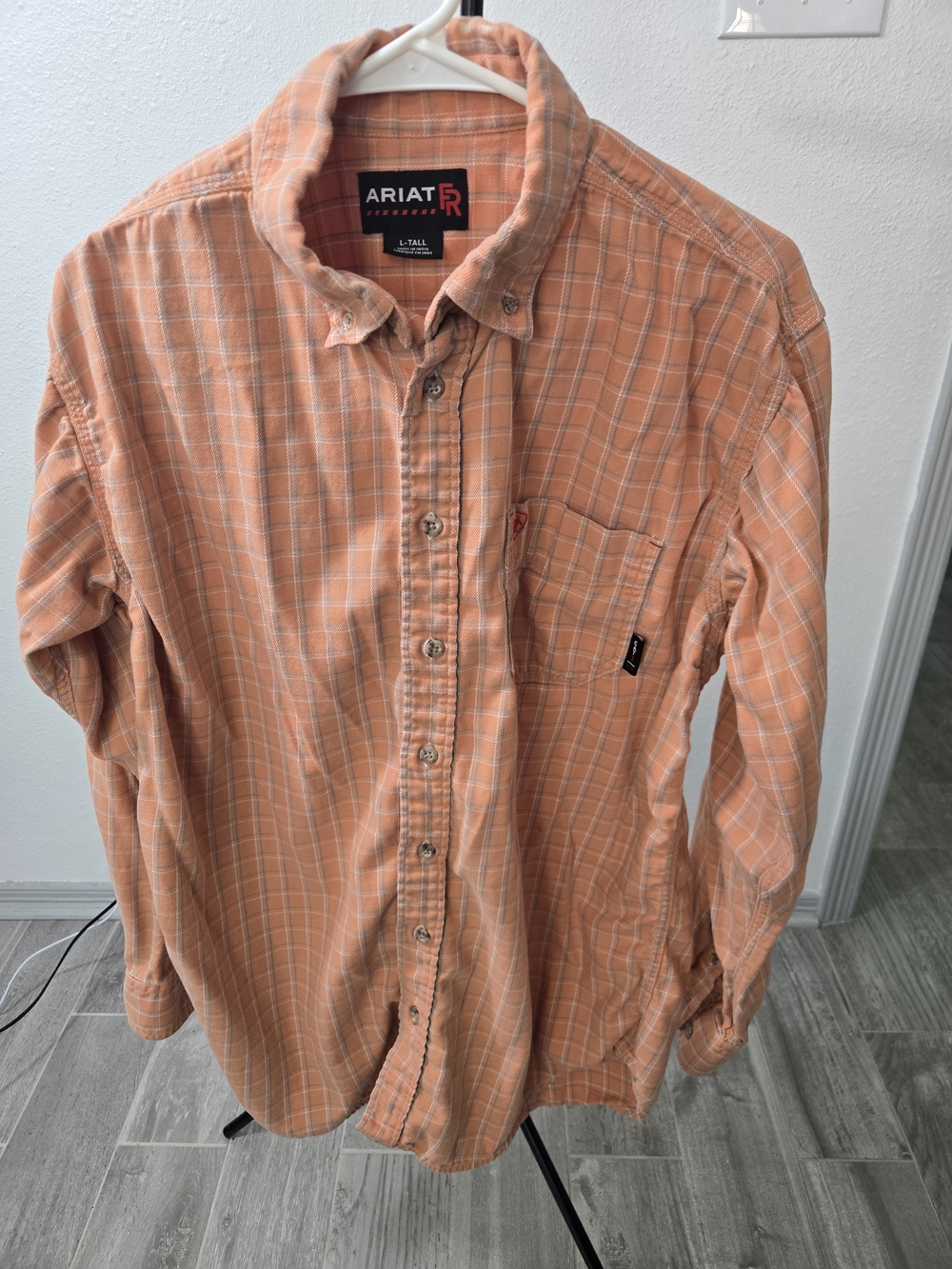 Ariat Men's Orange Plaid Button-Down Shirt